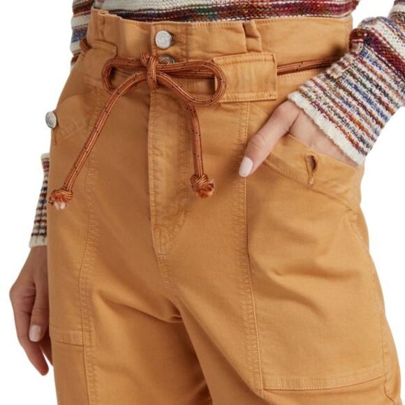 VERONICA BEARD Karter Drawstring Paperbag Pants in Tan size 29 - Picture 4 of 11